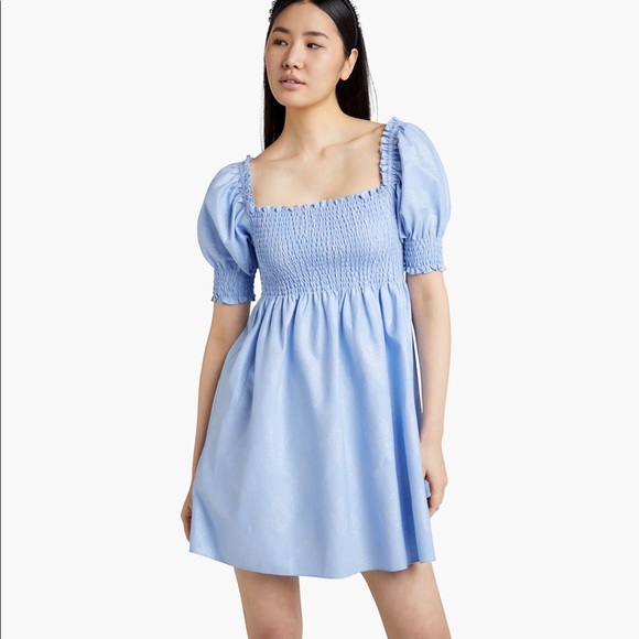 Hill House Home Athena Nap Dress Light Blue Glitter Check - Picture 4 of 6